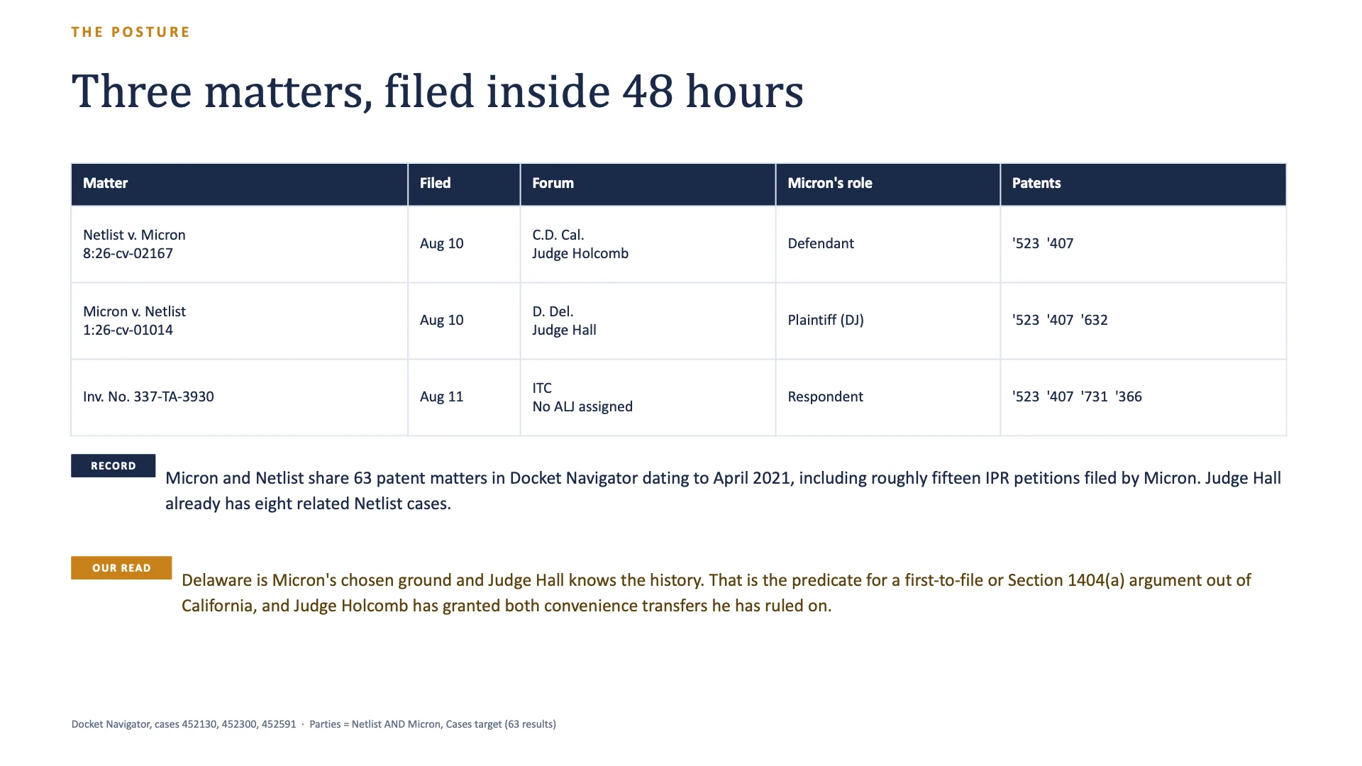 Netlist v. Micron pitch presentation, slide 4 of 12