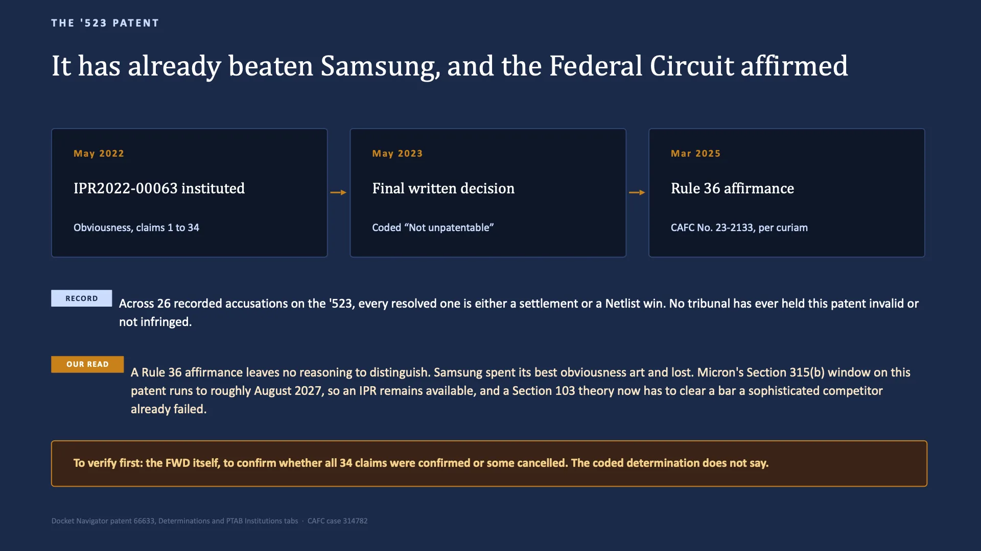 Netlist v. Micron pitch presentation, slide 6 of 12