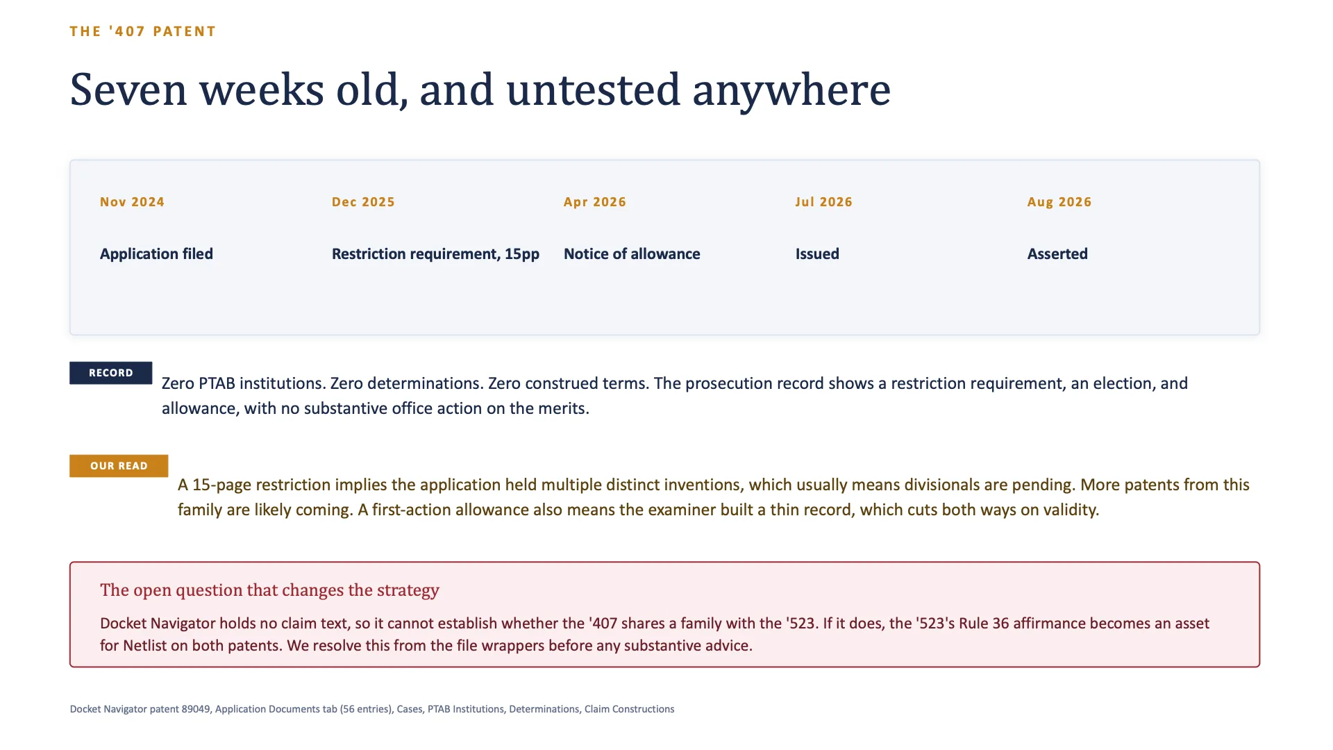 Netlist v. Micron pitch presentation, slide 7 of 12