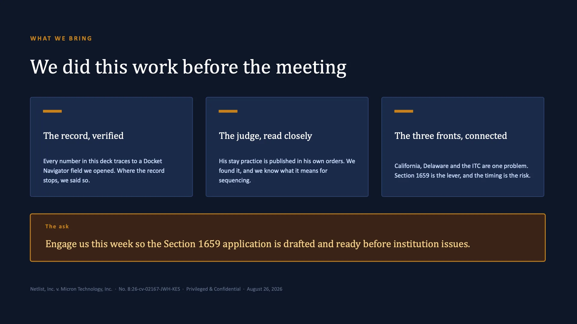Netlist v. Micron pitch presentation, slide 12 of 12